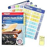 FAR AIM 2025 Private Pilot Book Tabs – FAR/AIM Tabs for Student Pilots | Color-Coded FAR AIM Flags | Flight Training Aid