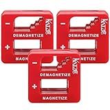 Katzco Red Precision Magnetizer and Demagnetizer - 3 Pack - for Screwdrivers, Screws, Drill Bits, Sockets, Nuts, Bolts, Nails, Drivers, Wrenches, Tweezers, and Other Steel Tools