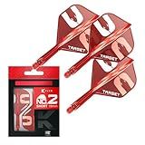 Target Darts Nathan Aspinall “ASP” K-Flex Flight & Shaft System, Red | No.2 Kflex – Short (19mm) All-in-One K Flex Flights and Shafts, Professional Dart Accessories