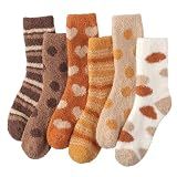 Fuzzy Socks for Women Cozy Fall Fashion Socks Soft Fluffy for Lady 6 Pairs