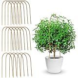 Coloch 20 Pack Bamboo U Trellis Support, 16 Inch U Loop Plant Stake Arch Garden Trellis for Potted Plants, Climbing Flowers and Vines, Ivy, Outdoor Planting
