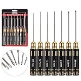 INJORA RC Hex Screw Driver Set-7PCS Car Tool Kit 0.9, 1.27, 1.3, 1.5, 2.0, 2.5, 3.0mm Hexagon Allen Screwdriver Wrenches Sets, Repair for Model Helicopter Drone Boat Car,(Tool-LSD39)