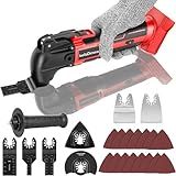 Cordless Oscillating Multi Tool Compatible with Milwaukee 18V Battery(Battery Not Included), Brushless Motor Oscillating Power Tools, 6 Variable Speeds, 23-Piece Kit for Cutting, Sanding, Scraping