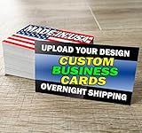 Premium Custom Business Cards - 100% MADE IN USA - Single/Double Sided - Full Color Printing - Premium 16pt Card Stock - Upload Your Own Design - 70 to 2000 cards - GLOSSY protective coating