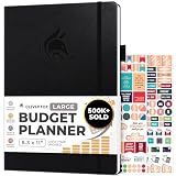 Clever Fox Budget Planner, Monthly Bill Tracker Book 8.3"x11" Black