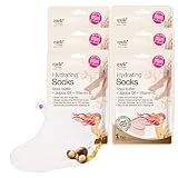 Epielle Hydrating Foot Mask 6 Pairs, Relieve and Soften with Shea Butter & Jojoba Oil, Deep Moisturizing Socks for Dry, Cracked Feet, Self Care Gifts for Women, Spa Kit