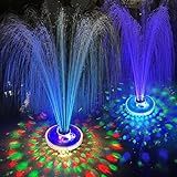 LanPool Floating Water Fountain with Underwater Lights, Powered Pump Outdoor, 2 Modes Sprinkler Waterfall Fountain for Inground Above Ground Pool, Pond-Blue-1PC