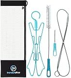 InnerFit Hydration Bladder Cleaning Kit - 5 in 1 Water Bladder Cleaning Kit for Universal Bladders - 3 Brushes - 1 Collapsible Frame - 1 Carrying Pouch