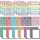 AKONEGE 39 Sheets Science Fair Board Supplies - 24 Self Adhesive Presentation Subtitles, 6 Science Fair Project Titles, 2 Blank Titles, 7 Personalized Letter Stickers for Classroom Office, Colorful
