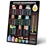 Levain & Co Kitchen Conversion Chart Magnet - Dark for Easier Cooking & Baking - Vintage Useful Gadgets - Cute Accessories - Cooking & Baking Accessories - Gifts for Bakers