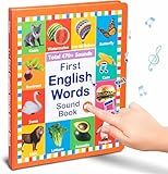 Arnbz 2025 New My First English Words Sound Book Toy, English Learning Talking Book, 470+ Words, 21 Themes, Press to Learn Phonics, Interactive Educational Books for 3 Year Olds A