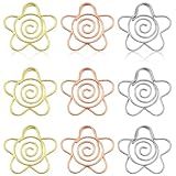 yyangz 30PCS Flower Rose Paper Clip Office Data File Sorting Clip Metal Paperclip Gold Rose Gold Silver for Decorating Notebook File Folder Journal Books