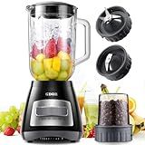 GDOR Blenders for Smoothies, 52 Oz Glass Jar Smoothie Blender, Countertop Blender & Grinder Combo, 9 Functions with 5 speeds for Shakes, Puree, Crush Ice, and Chop, Max 700W