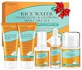Skin Care Set,Glass Skincare for Women Teen w/ Korean Rice Extract,Hydrate Glow Repair Anti-Aging Facial Routine Kit Gift Set for Womens Mother Wife Sister Teens Girl Unique Birthday Christmas Gifts