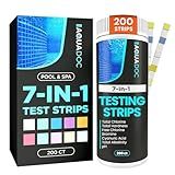 AquaDoc Pool Test Strips - 200 Spa and Hot Tub Test Strips for Pool Water Testing Kit for pH, Chlorine, Hardness, Bromine, Cyanuric Acid, Alkalinity