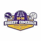 Rico Industries NFL Football Minnesota Vikings Biggest Comeback Ever Shape Cut Pennant - Home and Living Room Décor - Soft Felt EZ to Hang