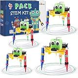 Bulk STEM Craft Kits for Kids 8-12: 4-Pack Doodling Robot Building Kits, Classroom Activities & Science Experiments, Educational Robotics DIY Project for Boys Girls, STEM Toys for School Clubs