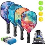 Oguka Pickleball Paddles,Lightweight Pickleball Paddles Set of 4, 4 Pickleball Balls, 4 Cooling Towels& Bag, Premium Pickleball Rackets for Beginners & Pros