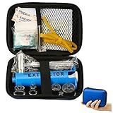 Snake Bite Kit, Bee Sting Kit, Emergency First Aid Supplies, Venom Extractor Suction Pump, Bite and Sting First Aid for Hiking, Backpacking and Camping. Includes Bonus CPR face Shield (Blue)