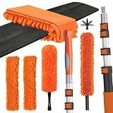 LAANPOLE 26FT Reach Ceiling Fan Cleaner Duster, Fan Blade Cleaner Kit with 5-20FT Extension Pole, Microfiber Duster & Replaceable Cleaning Cloth for Blades, Ceiling, Furniture