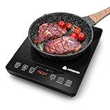 AAOBOSI Portable Induction Cooktop, 1800W, 20 Temp & Power Levels, Timer