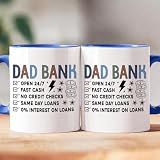 dekcanu Funny Coffee Mug For Dad Papa Ceramic Drinkware Father's Day birthday Keepsake Dad Bank Open Fast Cash No Credit Checks Same Day Loans Cups Daddy Father Gift From Son Daughter