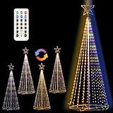 12FT Outdoor Lighting Christmas Tree 650 LED Light Show Christmas Tree with 8 Modes Timer Remote,Tall Star Topped Artificial Christmas Trees Arbol de Navidad for Porch Yard Patio(WarmWhite/Multicolor)