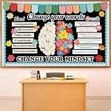 Growth Mindset Bulletin Board Classroom Decoration Flower Themed Change Your Mindset Bulletin Board Set Daisy Brain Cutouts Positive Sayings Posters Decor for Back to School Teacher