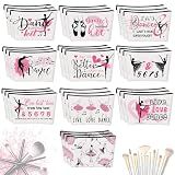 Irenare 30 Pcs Dancer Gifts for Women Canvas Makeup Bags Cosmetic Dancer Kit Travel Toiletry Case Pencil Toiletry Zipper Pouch Bag Back to Dance National Dance Day Gift
