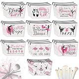 Irenare 30 Pcs Dancer Appreciation Gifts for Women Canvas Makeup Bags Cosmetic Dance Kit Travel Toiletry Case Pencil Toiletry Zipper Pouch Bag Thank You Gift Class Prizes Gifts