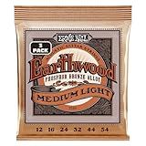 Ernie Ball Earthwood Medium Light Phosphor Bronze Acoustic Guitar Strings 3 Pack, 12-54