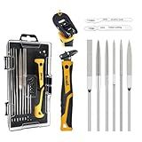 TOOLAN: 8-In-1 Needle File & Saw Set With Storage box, 6 pcs Small Diamond Files, for Metal, Jewlers, Wood, Leather and Plastic, Ergonomic Designed Handle With Quick Change Mechanism
