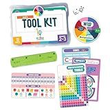 Carson Dellosa 11-Piece Be Clever Wherever Grades 2-3 Mathematics Tool Kit, Sticker, Multiplication Chart, Spin Wheel, Dice Game, and More Math Manipulatives
