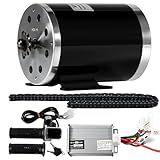 1000W 48V Electric Bike Motor Kit, High Speed 3000RPM Brushed Electric Motor for Bike, Go Kart, Scooter, E Bike Conversion Kit, Wheels 12 Inch