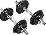 Amazon Basics Adjustable Dumbbell Hand Weight Set with Storage Case, Portable, Secure, 38 Pounds, Black