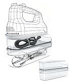 Hand Mixer Storage Case for KitchenAid KHM5/KHM6/KHM7/KHM9 Series Ultra Power Speed Hand Mixers, Double layer Crylic Transparent Storage Box (Hand Mixer Not Included) (Storage Case)