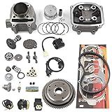 Complete GY6 Cylinder Head Rebuild Kits with valves, Trkimal 57.4mm 150cc Big Bore Upgrade Kits for 4 stroke 157QMJ Engines Chinese scooter moped parts, GY6 Engine parts Sunl Roketa Peace