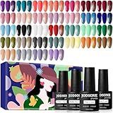 JODSONE 36 PCS Gel Nail Polish Set-32 Colors Gel Polish Kit Base Coat Glossy Matte and Glitter Top Coat Nail Polish Set Green Blue Red Pink Collection Gifts for Women