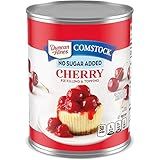 Duncan Hines Comstock No Sugar Added Cherry Pie Filling and Topping, Thanksgiving Baking, 20 oz. (Pack of 8)