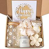 JTEWB Birthday Gifts For Women, Teen Girl, Her, Happy Birthday Gift Box For Girl, Women, Sister, Daughter, Friends, Cute Daisy Aesthetic Glass Cups Gift Set 7pcs