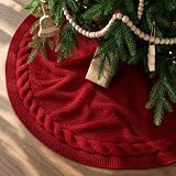 Knit Christmas Tree Skirts, Neutral Tree Skirt, Cozy Christmas Decorations