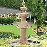 Dephet Italian Outdoor Water Fountains Garden Decor - 48.4''H Fountains and Waterfalls Outside, Large Cascading Indoor Floor-Standing Resin Bubbler Fountain Features W/Pump for Patio, Yard and Home