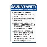 Sauna Safety Reduce Risk of Overheating Activity Sign Vinyl Sticker Decal 8"