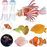 Weewooday 7 Pieces Artificial Fish Colorful Fake Fish Glowing Effect Aquarium Decor Floating Ornament for Tank Decoration(Classic Color)