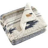 Wrangler - Throw Blanket with Sherpa Reverse, Super Soft Plush Bedding, Oeko-Tex Certified, Dorm Room Essentials, 50x60, Coyote Sands Brown