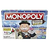 Hasbro Gaming Monopoly Travel World Tour Strategy Board Game for Family & Kids, Classic Gameplay with Geography Twist, Includes Dry-Erase Gameboard & Token Stampers, Ages 8+