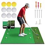 Golf Mat Dual-Turf | Golf Hitting Mat Indoor or Outdoor, 5x4ft Thickened Heavy-Duty Green Golf Turf Practice Mats for Backyard/Garage/Driving Range/Simulators, Ideal Gifts for Men Dad Husband Golfers