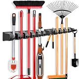 IMILLET 2 Pack Mop and Broom Holder, Wall Mount Organizer Storage Tool Rack