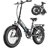 Gotrax R2 20" Folding Electric Bike with 55 Miles (Pedal-assist1) by 48V Battery, 20Mph Power by 500W, LCD Display and 5 Pedal-Assist Levels, 7-Speed & Front Shock Absorber for Off-Road Bicycle Black