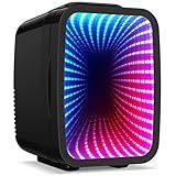 BEICHEN Mini Fridge, 4 Liter/6 Cans Small Refrigerator With Dimmable LED Light,AC/DC Portable Thermoelectric Cooler and Warmer Gaming mini fridge for Bedroom,Office,Gaming room and Car (Black)